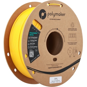 Vedere rola de filament 1.75 mm Polymaker PETG Yellow 1kg - Filamente3D.ro