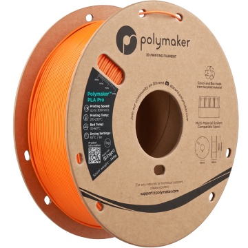Vedere axonometrica rola de filament 1.75mm Polymaker PLA Pro - High Speed Tough PLA Orange (portocaliu) 1kg