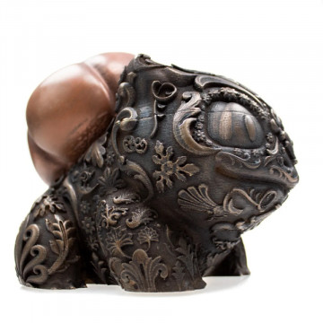 Bulbozaur printat 3D din filament ColorFabb CopperFill 750g si postprocesat - Filamente3D.ro