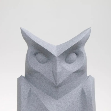 Detaliu bufnita printata din filament ColorFabb StoneFill Light Gray 700g - Filamente3D.ro