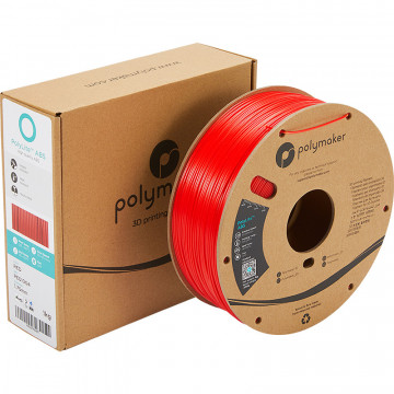 Cutie si rola de filament Polymaker PolyLite ABS Red (rosu)1kg - Filamente3D.ro