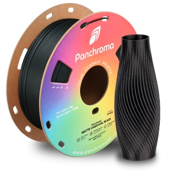 Vaza printata 3D din filament Polymaker Panchroma PLA Matte Charcoal Black (negru)1kg si rola - Filamente3D.ro
