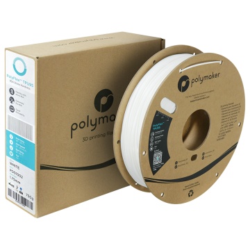 Ambalaj si rola filament Polymaker PolyFlex TPU-95A White 750g - Filamente3D.ro