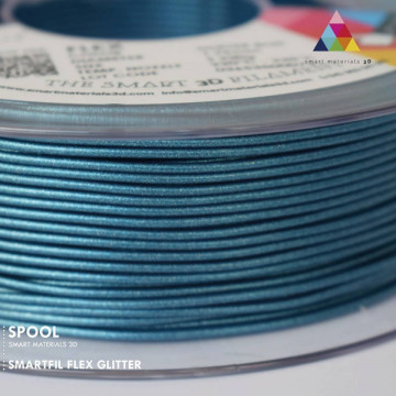 Detaliu rola de filament SmartFil Flex - TPU 93A - Glitter Blue (albastru stralucitor) 750g - Filamente3D.ro