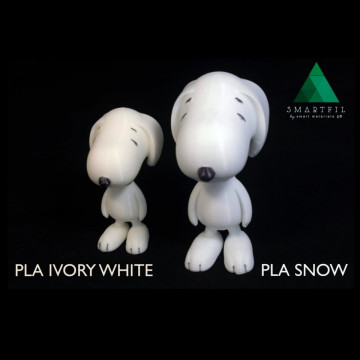 Snoopy printat 3D din filament Smart Materials 3D SmartFil PLA Snow (alb) - RAL 9016 - 1kg - Filamente3D.ro