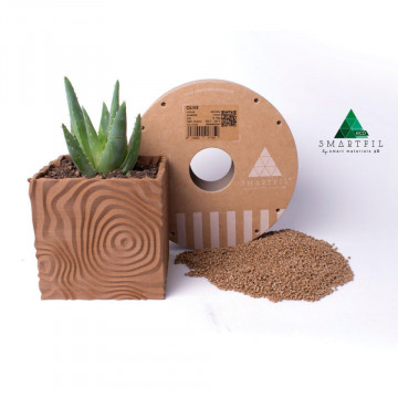 Ghiveci si peleti filament Sustainable SmartFil PLA OLIVE Natural (natural) 750g - Filamente3D.ro