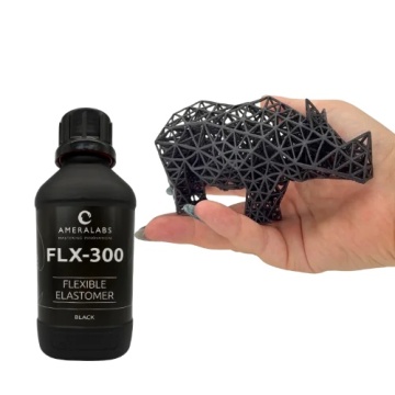Sticla rasina AmeraLabs flexibila FLX-300 Black cu print in mana - Filamente3D.ro