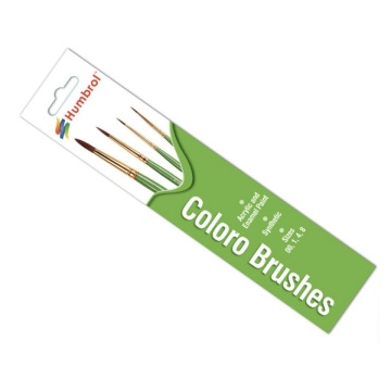 Vedere set de pensule Humbrol AG4050 Brush Pack - dimensiuni 00/1/4/8 - Filamente3D.ro