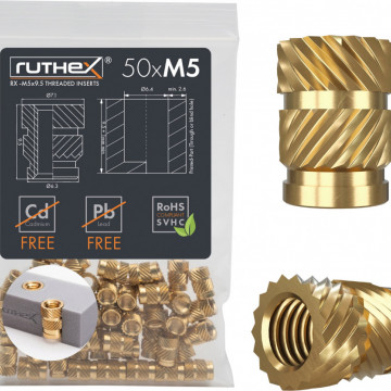 Set Ruthex de 50 buc de inserturi filetate M5x9.5
