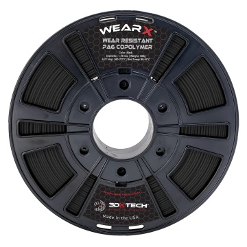 Filament 1.75 mm 3DXTECH Wear-resistant WearX PA6 Black (negru) 500g