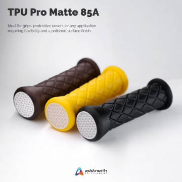 Mansoane ghidon bicicleta printate din filament add:north TPU Pro Matte 85A Black 500g - Filamente3D.ro