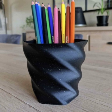 Suport creioane printat din filament AzureFilm PLA Glitter Black 1kg - Filamente3D.ro