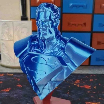 Statueta super-erou printata din filament 1.75mm AzureFilm PLA Silk Ocean Blue (albastru) 1kg