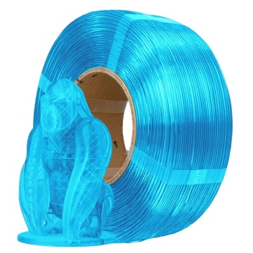Filament 1.75 mm AzureFilm ReFill PETG Hyper Speed Transparent Blue (albastru) 1kg