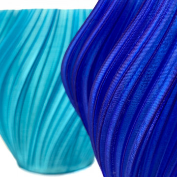 Vaze printate din filament 1.75 mm Fiberlogy Easy ABS Navy Blue Transparent (albastru transparent) 750g si din alte culori - Filamente3D.ro
