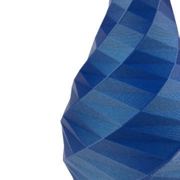 Detaliu vaza printata din filament Fiberlogy Easy PLA Spectra Blue 850g - Filamente3D.ro