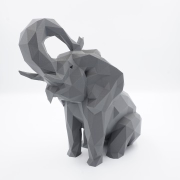 Elefant printat din filament Fiberlogy Matte PET-G Graphite 850g - Filamente3D.ro
