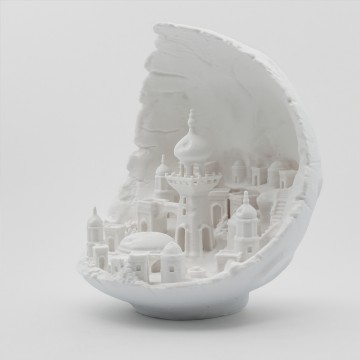 Oras in luna printat din filament Fiberlogy Matte PET-G White 850g - Filamente3D.ro