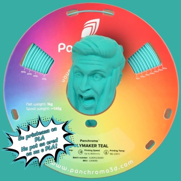 Rola si cap statueta om printata din filament 1.75 mm Polymaker Panchroma CoPE Polymaker Teal 1kg - Wow! Nu pot sa cred ca nu e PLA - Filamente3D.ro