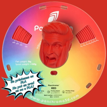 Rola si cap statueta om printata din filament 1.75 mm Polymaker Panchroma CoPE Red 1kg - Wow! Nu pot sa cred ca nu e PLA - Filamente3D.ro
