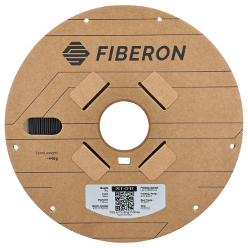 Vedere frontala rola de filament 1.75 mm Polymaker Fiberon PET-CF17 Black (negru) 3kg - Filamente3D.ro