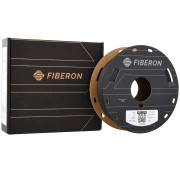 Ambalaj si rola de filament 1.75 mm Polymaker Fiberon PETG-rCF08 Black (negru) 500g - Filamente3D.ro