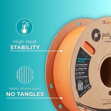 Calitatile filamentului Polymaker HT-PLA Orange - Filamente3D.ro