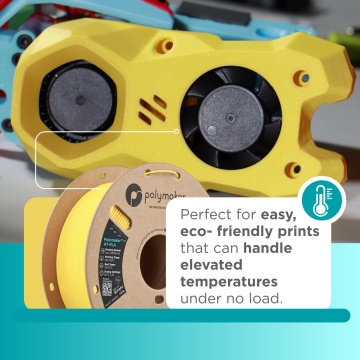 Rola si Obiect printat cu filamentul Polymaker HT-PLA Yellow - Filamente3D.ro