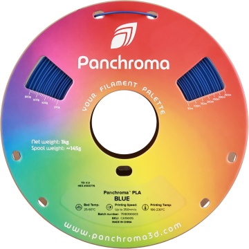 Vedere frontala rola de filament Polymaker Panchroma PLA Blue 1kg - Filamente3D.ro