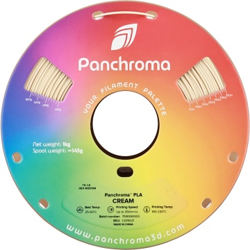 Vedere frontala rola de filament Polymaker Panchroma PLA Cream 1kg - Filamente3D.ro