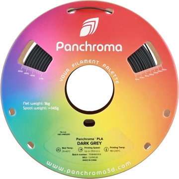 Vedere frontala rola de filament Polymaker Panchroma PLA Dark Grey 1kg - Filamente3D.ro