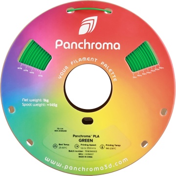 Vedere frontala rola de filament Polymaker Panchroma PLA Green 1kg - Filamente3D.ro