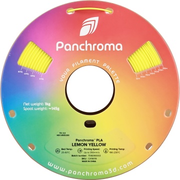 Vedere frontala rola de filament Polymaker Panchroma PLA Lemon Yellow  1kg - Filamente3D.ro