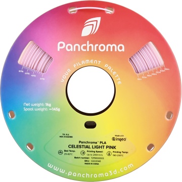 Vedere frontala rola de filament Polymaker Panchroma PLA Celestial Light Pink 1kg - Filamente3D.ro
