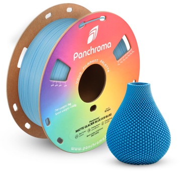 Vaza printata si rola de filament din care a fost printata - Polymaker Panchroma PLA Dual Matte Glacier - Filamente3D.ro
