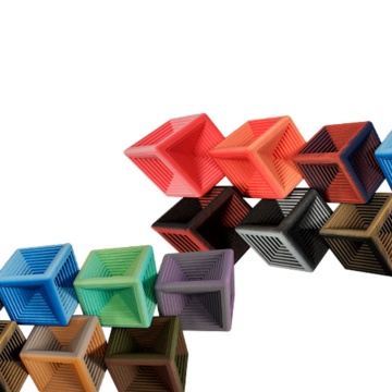 Detaliu cuburi printate din Polymaker Panchroma PLA Dual Matte diverse culori - Filamente3D.ro