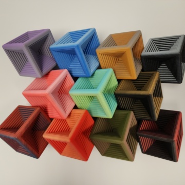 Cuburi printate din Polymaker Panchroma PLA Dual Matte diverse culori - Filamente3D.ro
