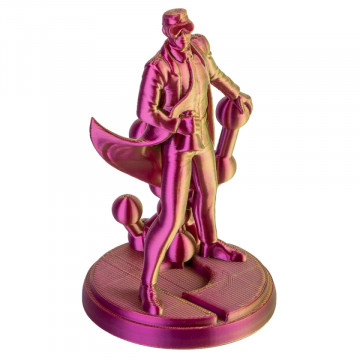 Statueta Polyman printata din filament Polymaker Panchroma PLA Dual Silk Aubergine Lime-Magenta - Filamente3D.ro