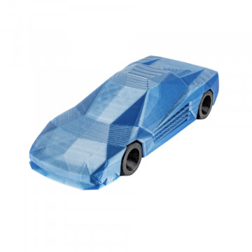 Masinuta printata din filament Polymaker Panchroma PLA Dual Silk Beluga Silver-Blue - Filamente3D.ro
