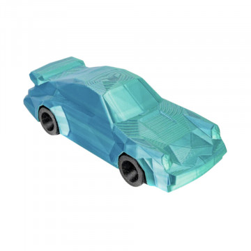 Masinuta printata din filament Polymaker Panchroma PLA Dual Silk Caribbean Sea Blue-Green - Filamente3D.ro