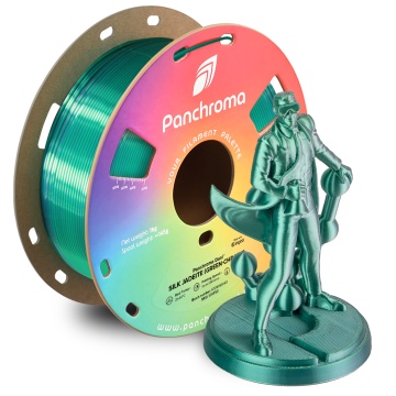 Rola si statueta Polyman printat din filament Polymaker Panchroma PLA Dual Silk Jadeite Green-Chrome - Filamente3D.ro