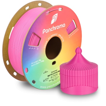 Cutie printata si rola de filament din care a fost printat, Panchroma Matte PLA Lotus Pink - Filamente3D.ro