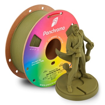 Statueta om de stiinta printat din rola de filament 1.75 mm Polymaker Panchroma PLA Matte Muted Moss 1kg si rola