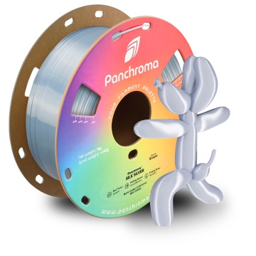 Filament 1.75 mm Polymaker Panchroma PLA Silk Silver (argintiu)1kg - catel printat 3D si rola - Filamente3D.ro