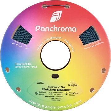 Vedere frontala rola de filament Polymaker Panchroma PLA Starlight Midnight 1kg - Filamente3D.ro