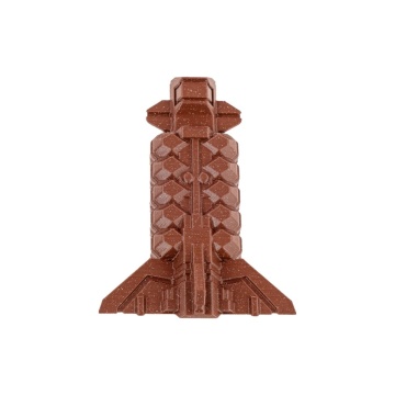 Detaliu nava printata 3D din filament Polymaker PolyLite PLA Galaxy Dark Red cu particule de aluminiu pentru efect lucios și printuri decorative - Filamente3D.ro