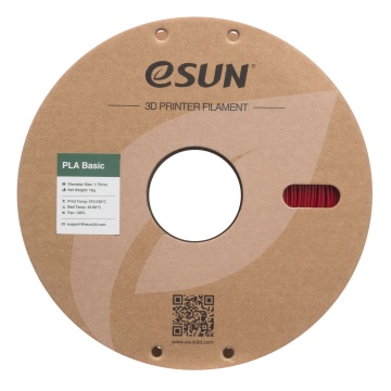 Vedere frontala rola de filament eSUN PLA Basic Fire Engine Red 1kg - Filamente3D.ro