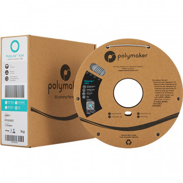 Rola si ambalaj filament Polymaker PolyLite ASA Grey 1kg - Filamente3D.ro