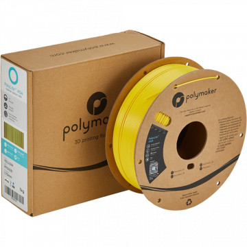 Rola si ambalaj filament Polymaker PolyLite ASA Yellow 1kg - Filamente3D.ro