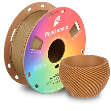 Vaza printata Polymaker si rola de filament din care a fost printat, Panchroma Matte PLA Wood Brown - Filamente3D.ro